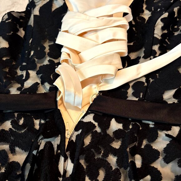 LEVORY J Black Floral Lace Fit & Flare Cocktail Dress – Women’s Size 2 - Picture 6 of 10